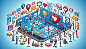11 consejos eficaces para el marketing en las redes sociales 1 Un grupo de marketing inmerso en plataformas de medios sociales en un smartphone.